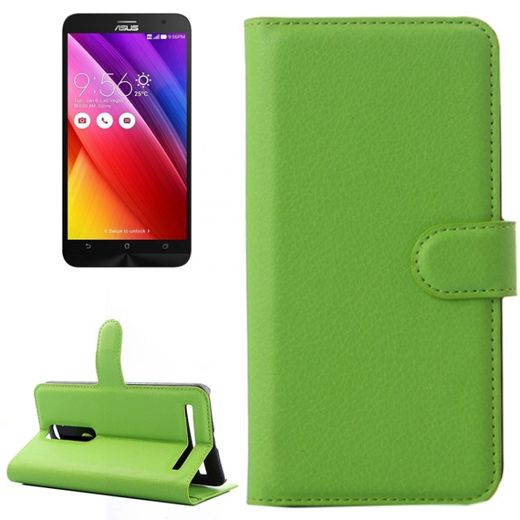 5.5 Inch Litchi Texture Leather Case with Holder & Card Slots & Wallet for Asus ZenFone 2