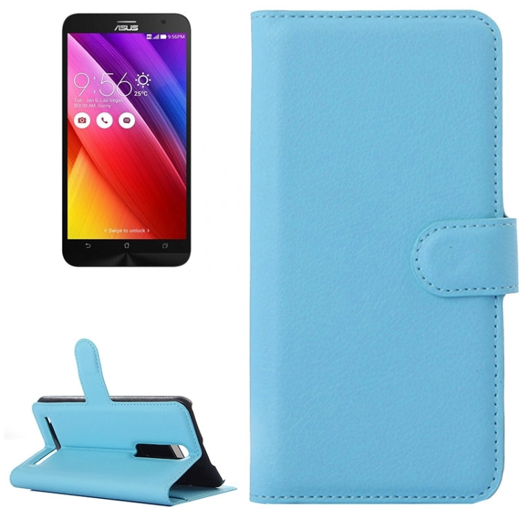 5.5 Inch Litchi Texture Leather Case with Holder & Card Slots & Wallet for Asus ZenFone 2