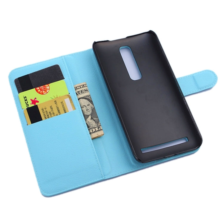 5.5 Inch Litchi Texture Leather Case with Holder & Card Slots & Wallet for Asus ZenFone 2