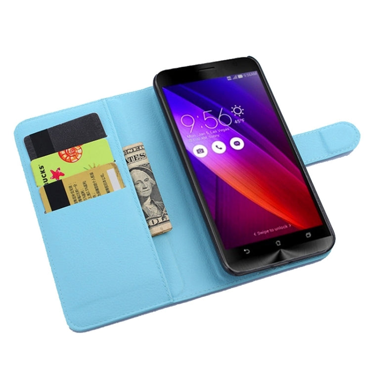 5.5 Inch Litchi Texture Leather Case with Holder & Card Slots & Wallet for Asus ZenFone 2