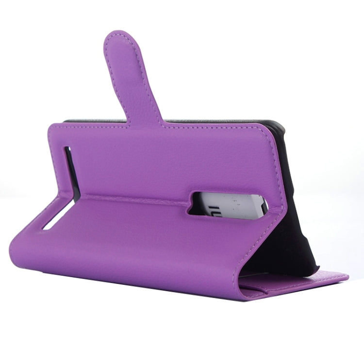 5.5 Inch Litchi Texture Leather Case with Holder & Card Slots & Wallet for Asus ZenFone 2