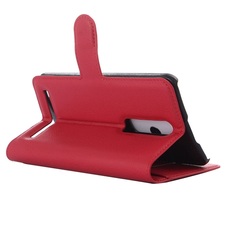 5.5 Inch Litchi Texture Leather Case with Holder & Card Slots & Wallet for Asus ZenFone 2