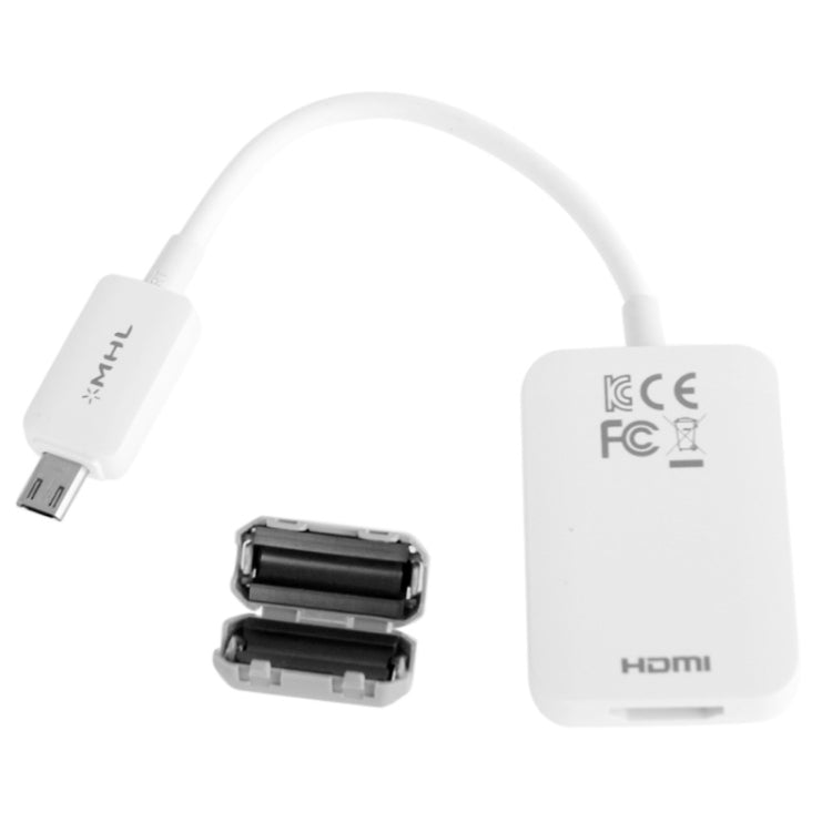 Micro USB MHL to HDMI AF Cable for Galaxy S5 / SIII / i9300 / Galaxy SIV / i9500, Support 1080P Full HD Output (Length: 13cm)(White)
