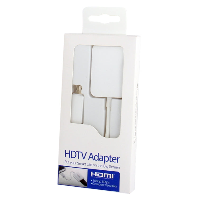 Micro USB MHL to HDMI AF Cable for Galaxy S5 / SIII / i9300 / Galaxy SIV / i9500, Support 1080P Full HD Output (Length: 13cm)(White)