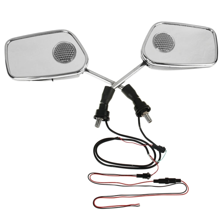 Motorcycle MP3 Player Rearview Mirror Speaker with FM Radio & Remote Control, Support SD / MMC Card(Black)