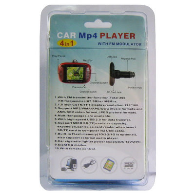 1.8 inch LCD Screen Car MP4 Player with FM Transmitter, Support SD Card, Built in Flash memory