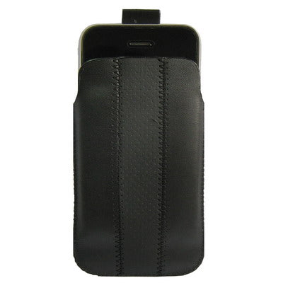 Leather Case with Pull Tab for iPhone 5 / 5S / 5C, 4 / 4S, 3G / 3GS and Other Similar Size Mobile Phones