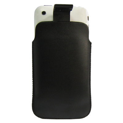 Leather Case with Pull Tab for iPhone 5 / 5S / 5C, 4 / 4S, 3G / 3GS and Other Similar Size Mobile Phones