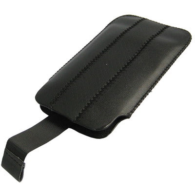 Leather Case with Pull Tab for iPhone 5 / 5S / 5C, 4 / 4S, 3G / 3GS and Other Similar Size Mobile Phones