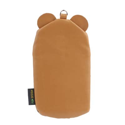 135x65mm Bear Head & Monkey Bottom Soft Leather Pouch Bag for Mobile Phone