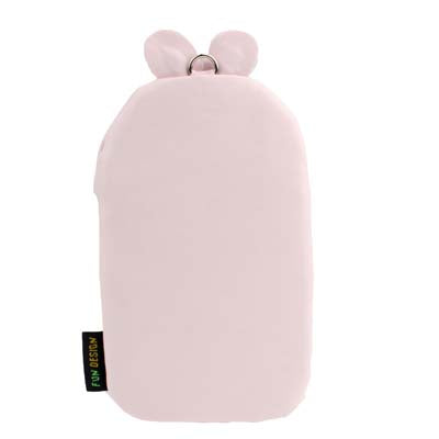 135x65mm Rabbit Head & Bear Bottom Soft Leather Pouch Bag for Mobile Phone