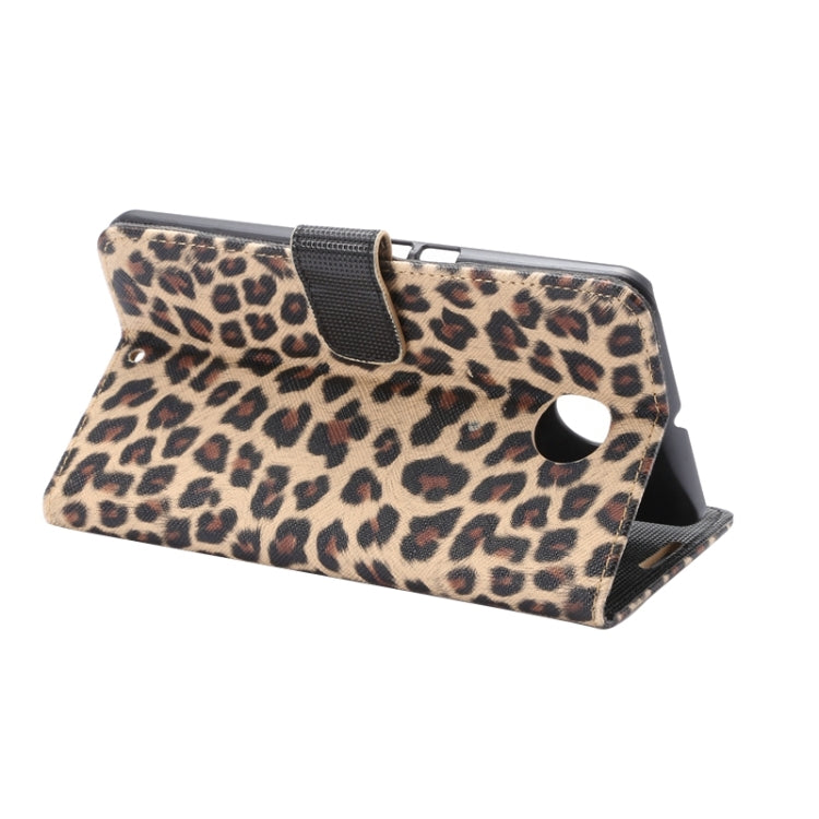 Leopard Pattern Leather Case with Holder & Card Slots & Wallet for Google Nexus 6