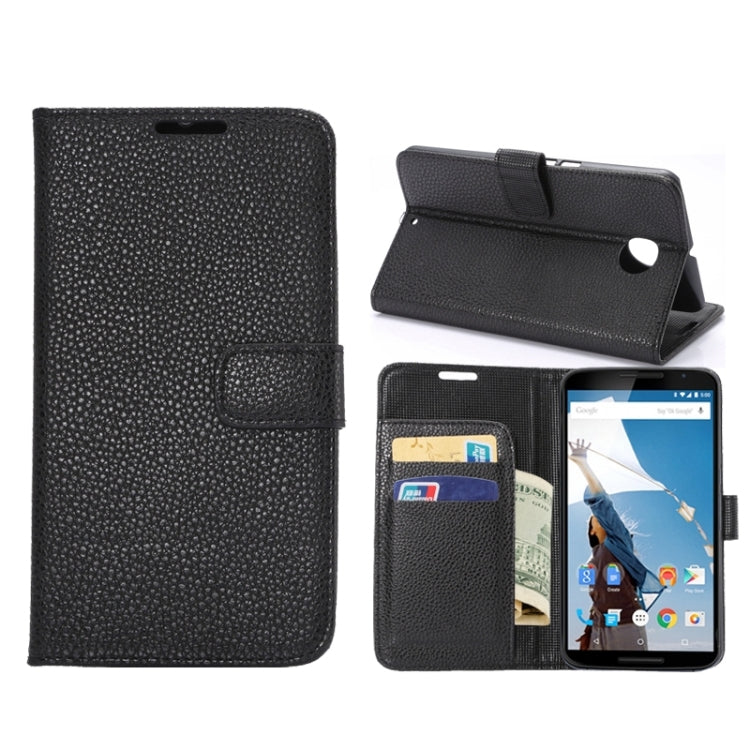 Litchi Texture Leather Case with Holder & Card Slots & Wallet for Google Nexus 6