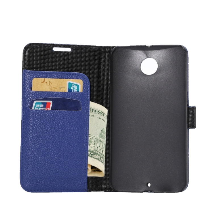 Litchi Texture Leather Case with Holder & Card Slots & Wallet for Google Nexus 6
