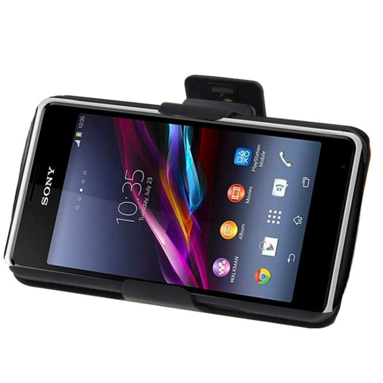 Plastic Case with 360 Degree Rotating Clip and Holder for Sony Xperia E1(Black)