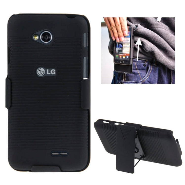 Plastic Case with 360 Degree Rotating Clip and Holder for LG L70 D320N(Black)