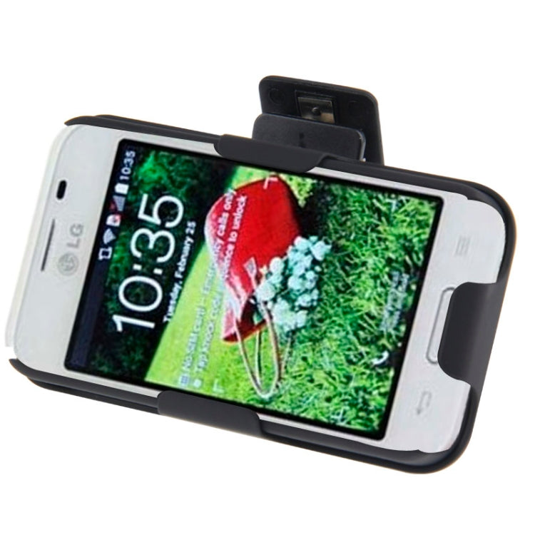 Plastic Case with 360 Degree Rotating Clip and Holder for LG L40 / D160(Black)