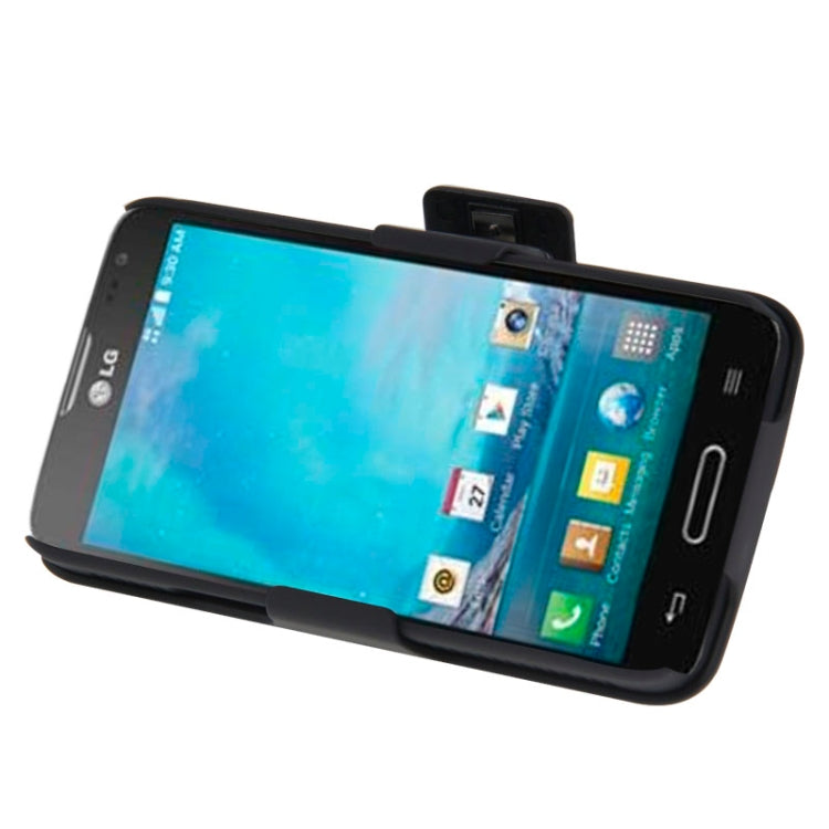 Plastic Case with 360 Degree Rotating Clip and Holder for LG L90 Dual D410(Black)