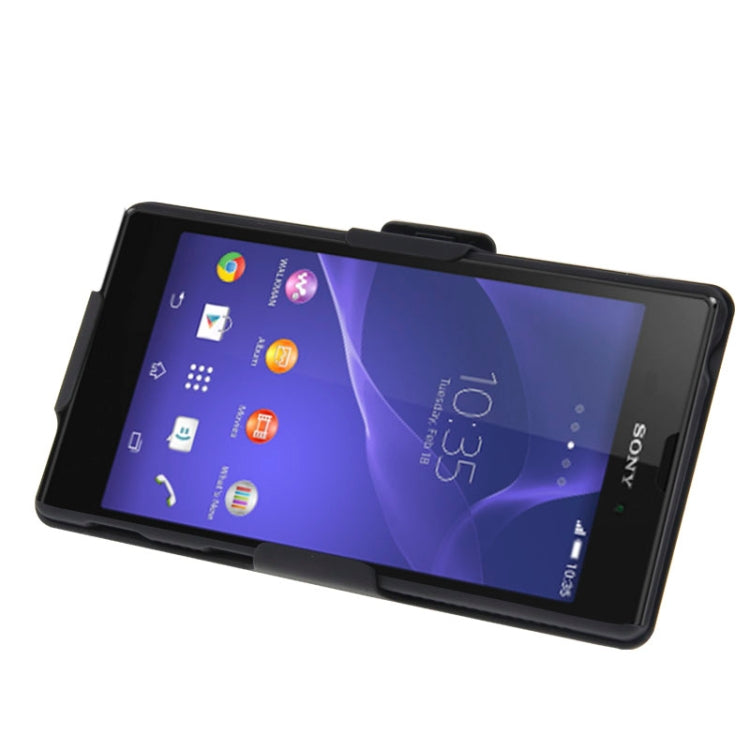 Plastic Case with 360 Degree Rotating Clip and Holder for Sony Xperia T3 / M50W(Black)