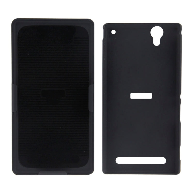 Plastic Case with 360 Degree Rotating Clip and Holder for Sony Xperia T2 Ultra(Black)