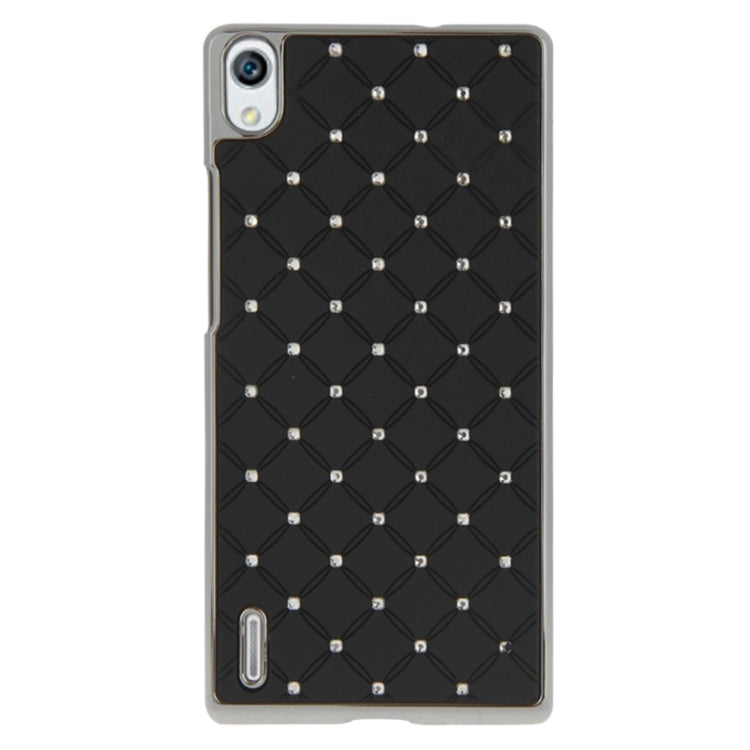 Bling Diamond Stars Encrusted Plating Skinning Plastic Case for Huawei Ascend P7