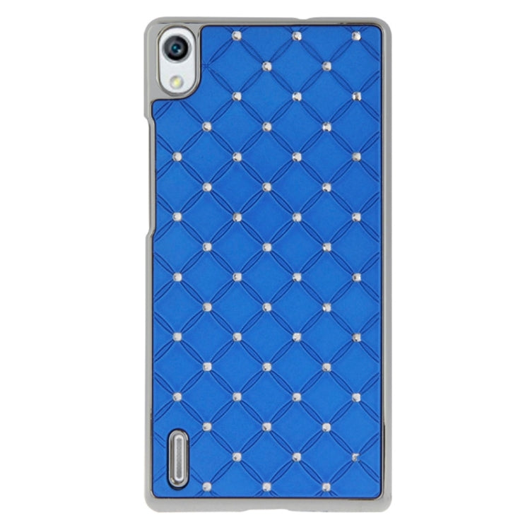 Bling Diamond Stars Encrusted Plating Skinning Plastic Case for Huawei Ascend P7