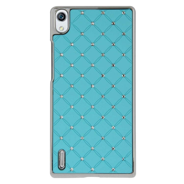 Bling Diamond Stars Encrusted Plating Skinning Plastic Case for Huawei Ascend P7