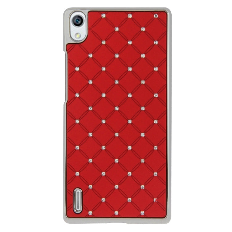 Bling Diamond Stars Encrusted Plating Skinning Plastic Case for Huawei Ascend P7