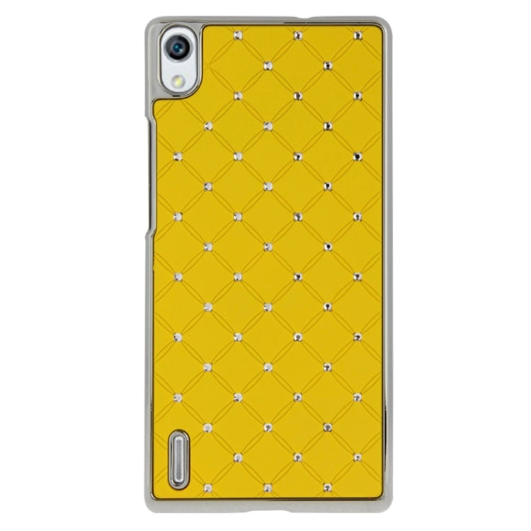 Bling Diamond Stars Encrusted Plating Skinning Plastic Case for Huawei Ascend P7