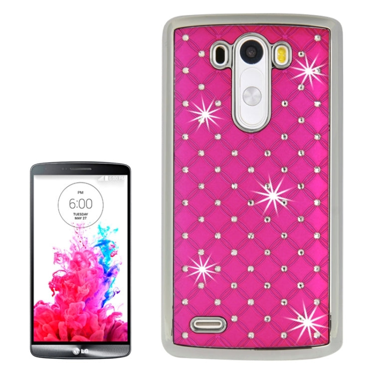 Bling Diamond Stars Encrusted Plating Skinning Plastic Case for LG G3 / D855