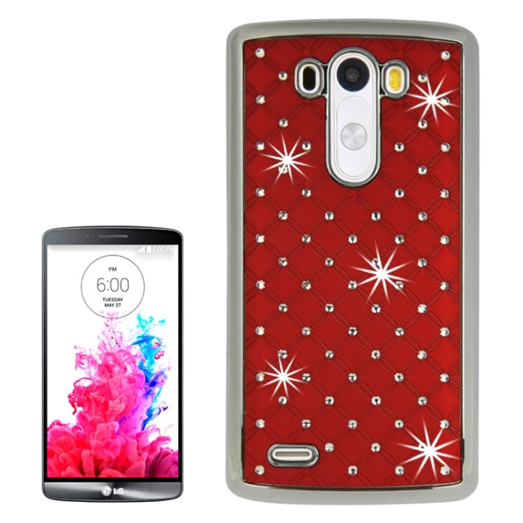 Bling Diamond Stars Encrusted Plating Skinning Plastic Case for LG G3 / D855