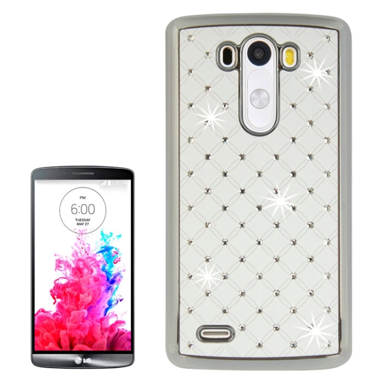Bling Diamond Stars Encrusted Plating Skinning Plastic Case for LG G3 / D855