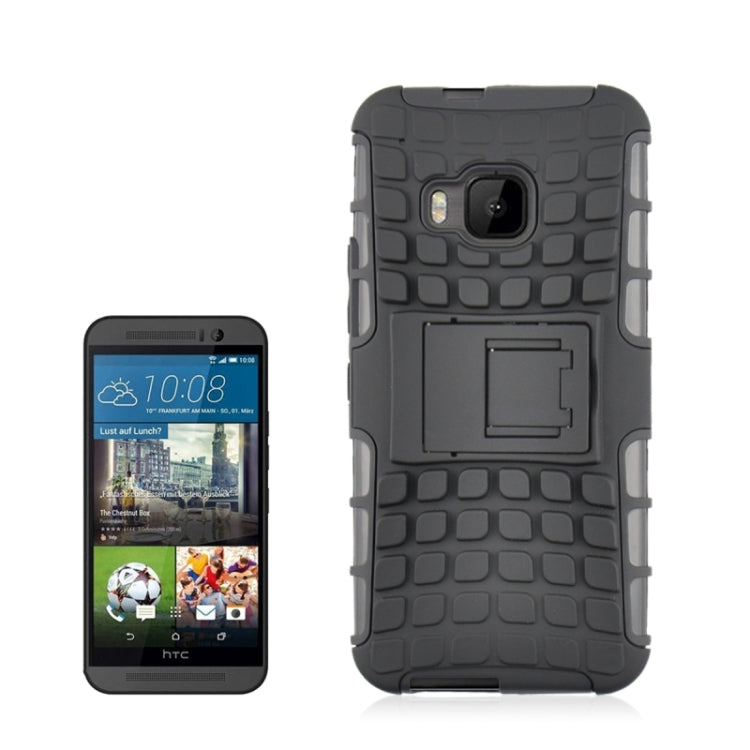 2 in 1 Tyre Texture Back Cover Protective Case with Holder for HTC One M9