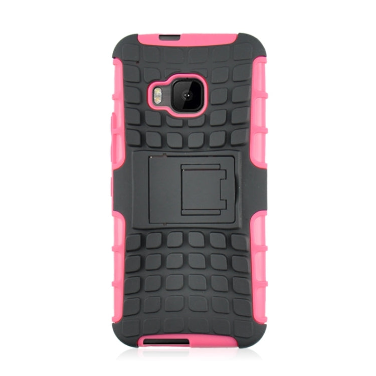 2 in 1 Tyre Texture Back Cover Protective Case with Holder for HTC One M9