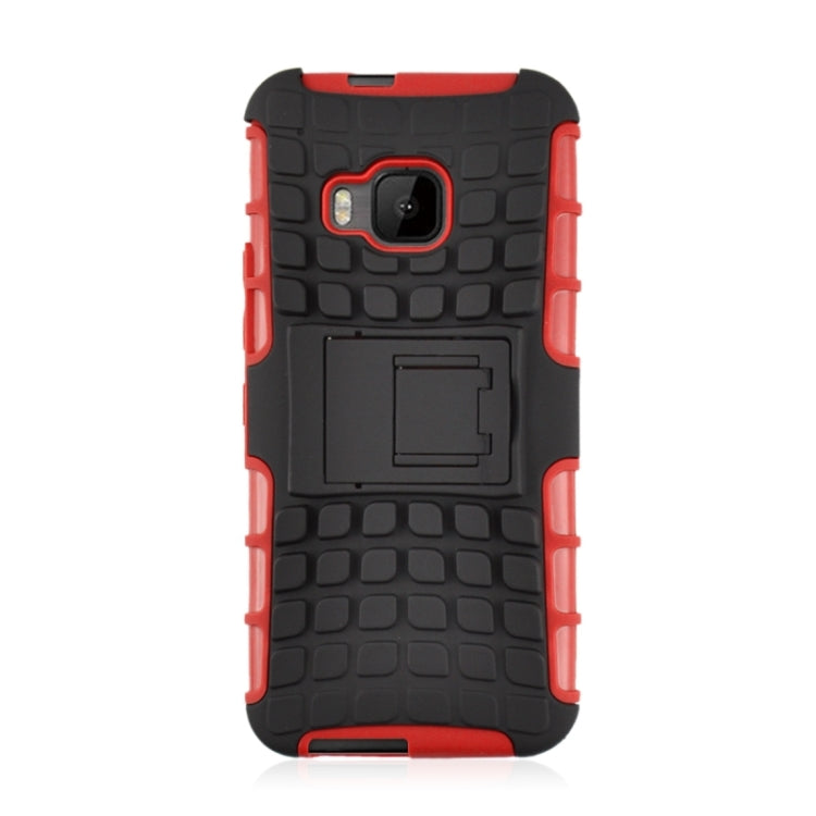 2 in 1 Tyre Texture Back Cover Protective Case with Holder for HTC One M9