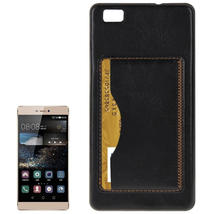 Leather Paste Skin Plastic Case with Card Slot & Holder for Huawei P8