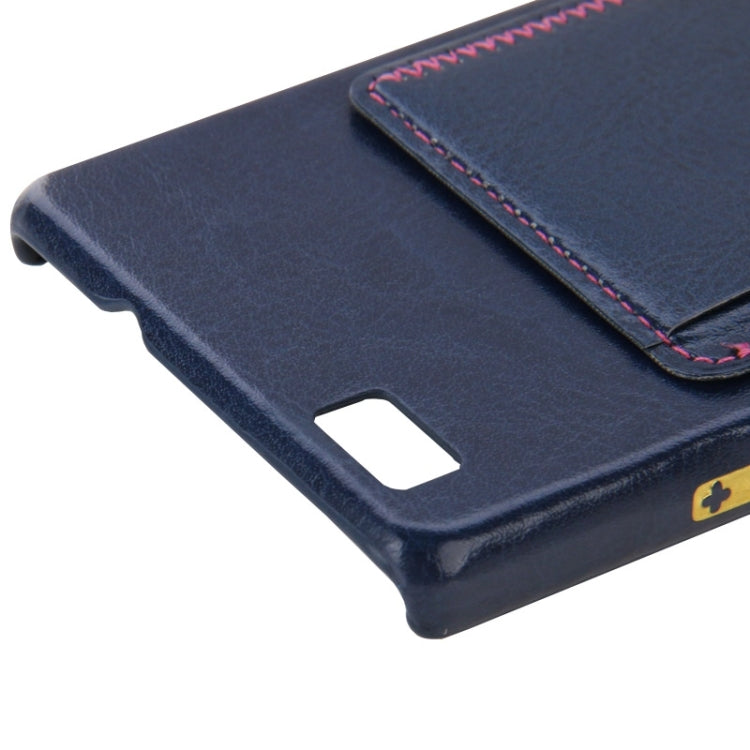 Leather Paste Skin Plastic Case with Card Slot & Holder for Huawei P8