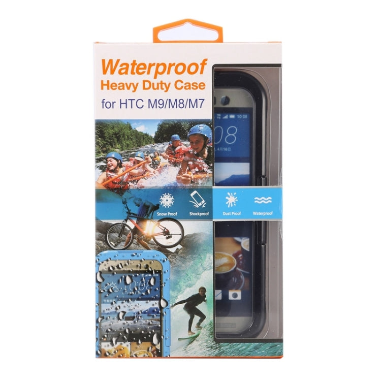 For HTC One M7 / M8 / M9 IPX8 Waterproof PVC Transparent Silicone Case with Lanyard