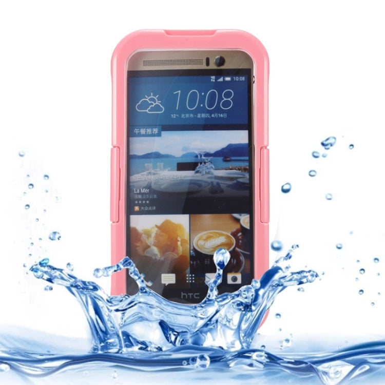For HTC One M7 / M8 / M9 IPX8 Waterproof PVC Transparent Silicone Case with Lanyard