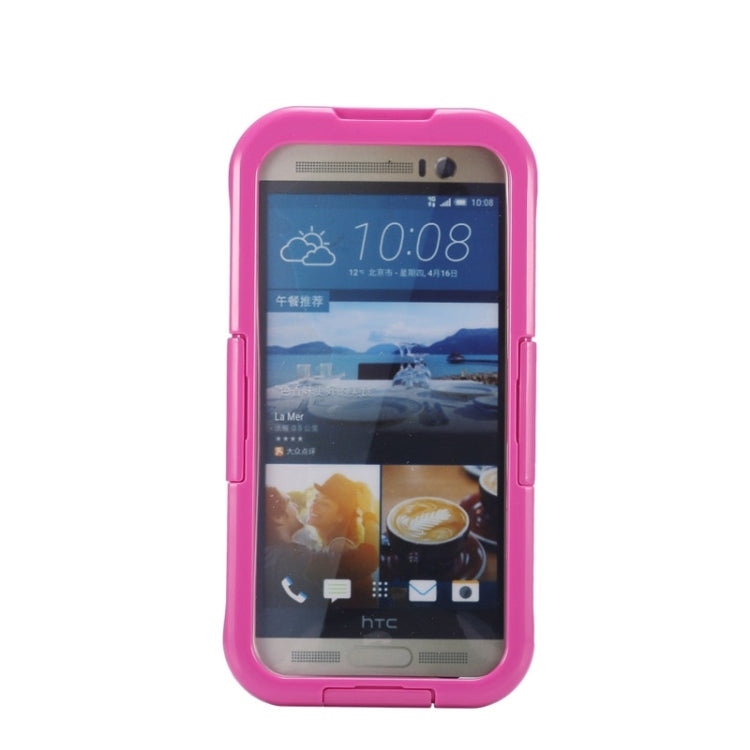 For HTC One M7 / M8 / M9 IPX8 Waterproof PVC Transparent Silicone Case with Lanyard