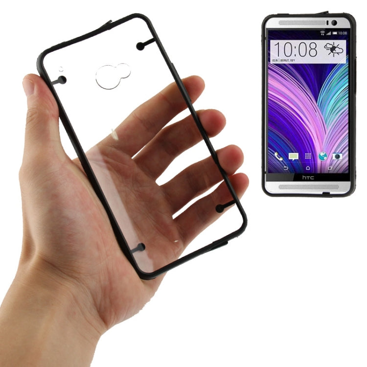 Transparent Plastic + Fluorescent Effect TPU Frame Case for HTC One M7