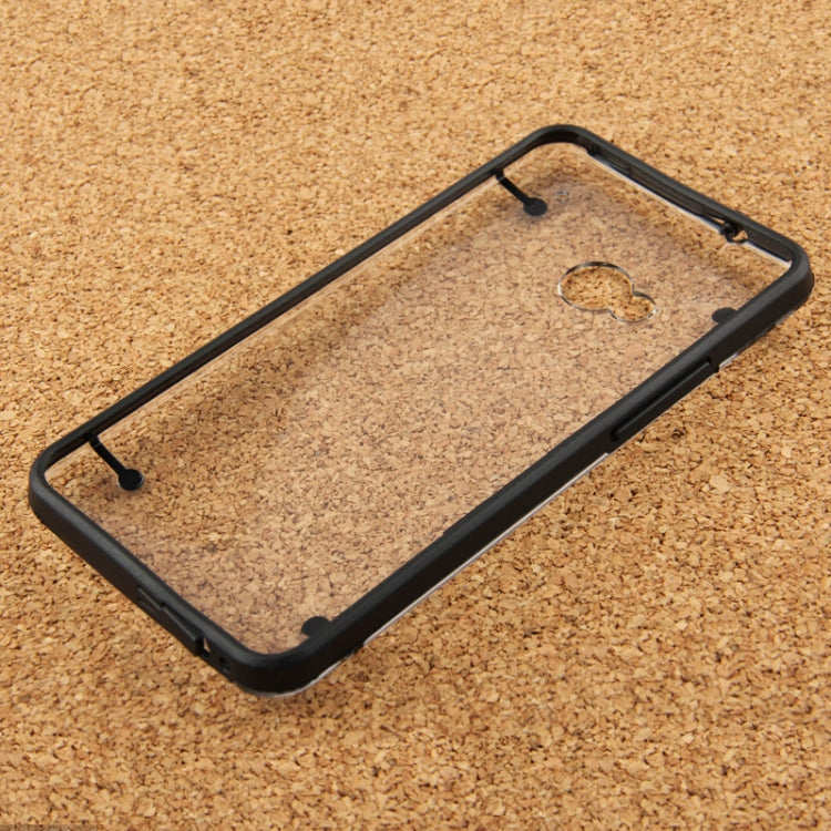 Transparent Plastic + Fluorescent Effect TPU Frame Case for HTC One M7