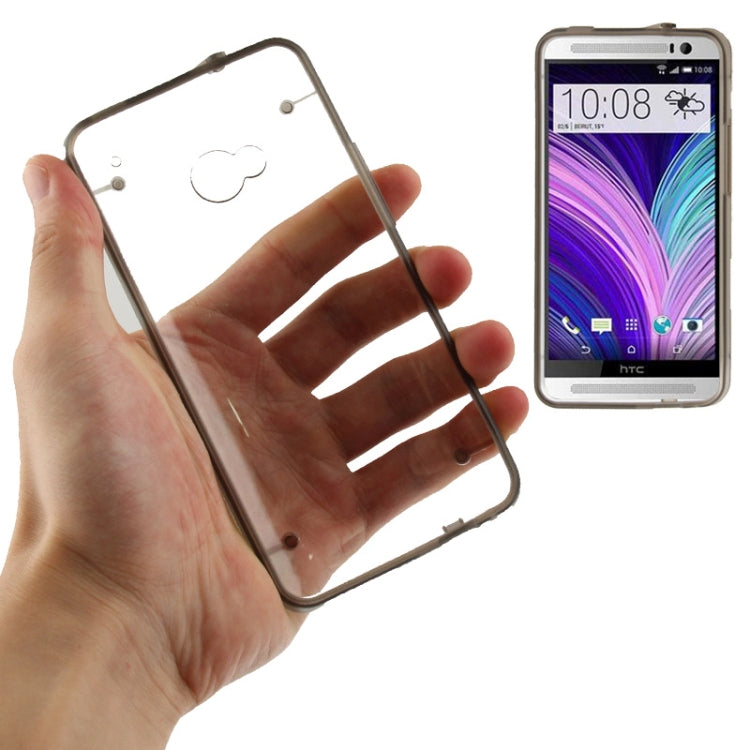 Transparent Plastic + Fluorescent Effect TPU Frame Case for HTC One M7