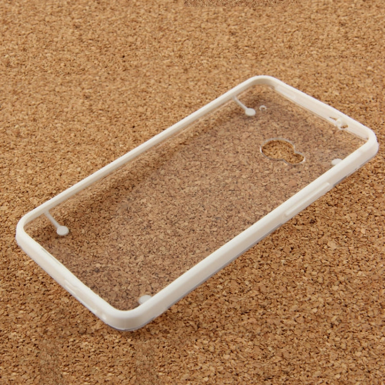 Transparent Plastic + Fluorescent Effect TPU Frame Case for HTC One M7
