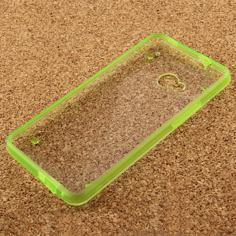Transparent Plastic + Fluorescent Effect TPU Frame Case for HTC One M7