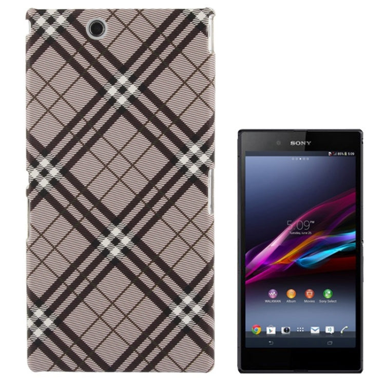 Fabric Grid Texture Skinning Plastic Case for Sony Xperia Z Ultra / XL39H