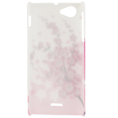 Cherry Blossom Pattern Plastic Protective Case for Sony Xperia J / ST26i