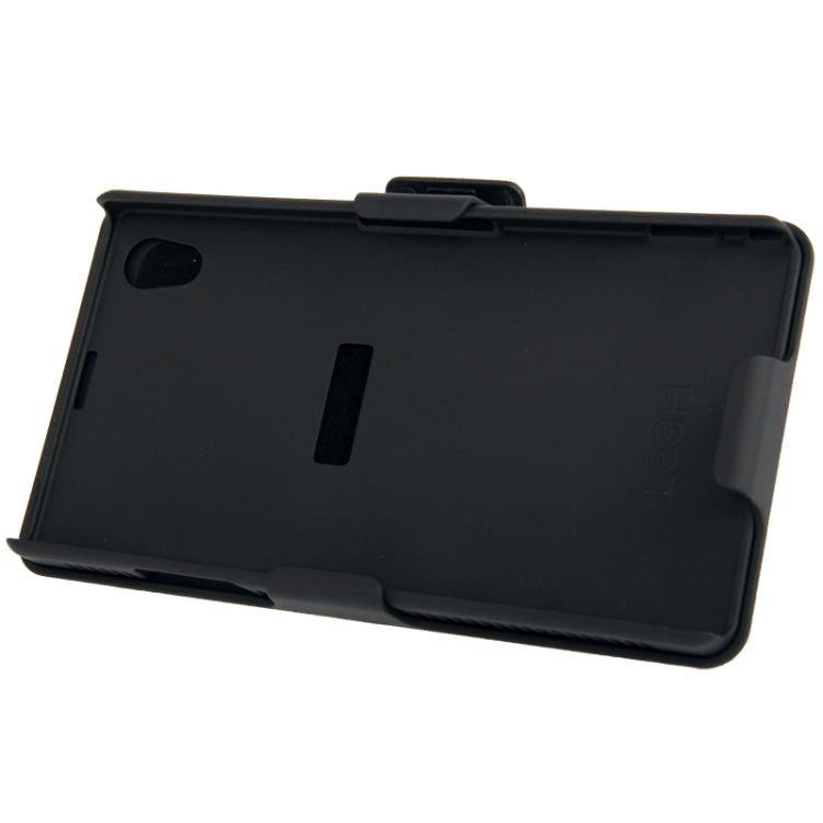 Plastic Case with 180 Degree Rotation Belt Clip Stand + Plastic Back Cover for Sony Xperia Z1 / L39h (Black)
