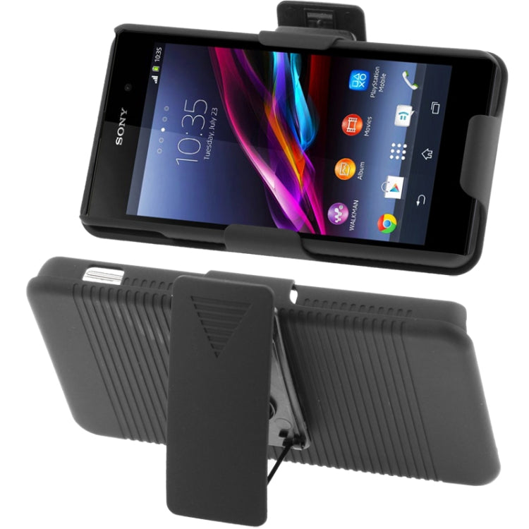 Plastic Case with Belt Clip & Holder for Sony Xperia Z1F / Z1 mini(Black)