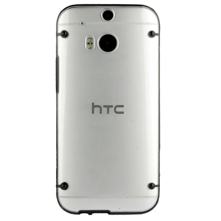 Transparent Plastic + Fluorescent Effect TPU Frame Case for HTC One / M8